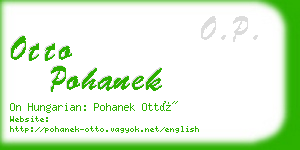 otto pohanek business card